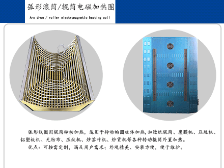 弧形滾筒電磁加熱線圈